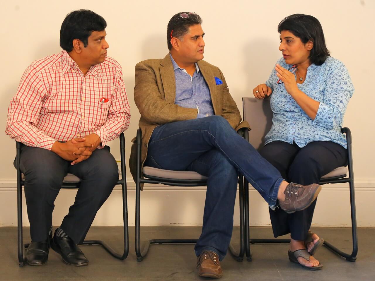 Sonie Thakkar with Bharat Joshi Deputy British High Commissioner & P.Rajsekharan of v-shesh